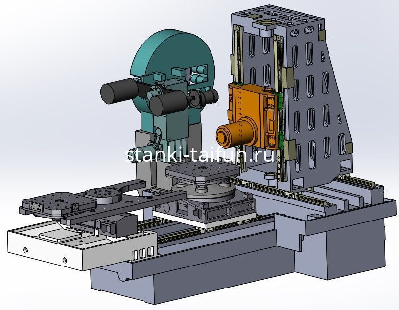 Горизонтально-фрезерный станок с ЧПУ ГФС-630Ф3 (два рабочих стола)